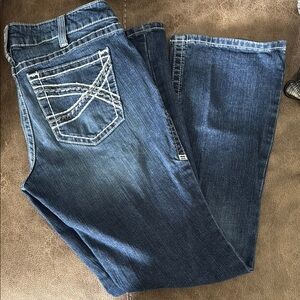 Ariat Blue Boot Cut Jeans with Decorative Stitching